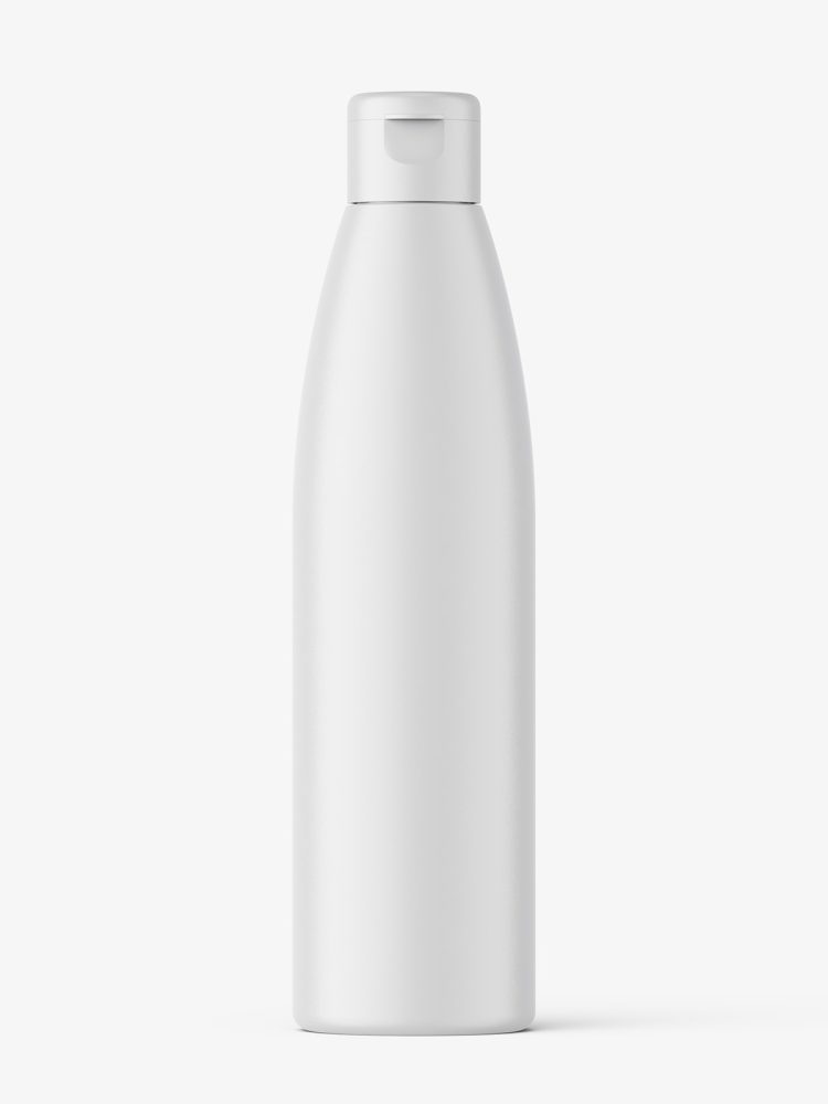Bottle with flip top lid mockup / matt