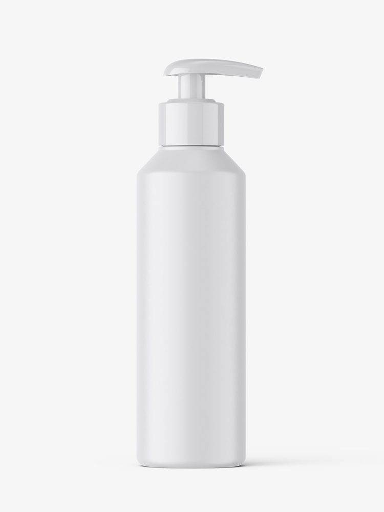 Bottle with rounded pump mockup / matt