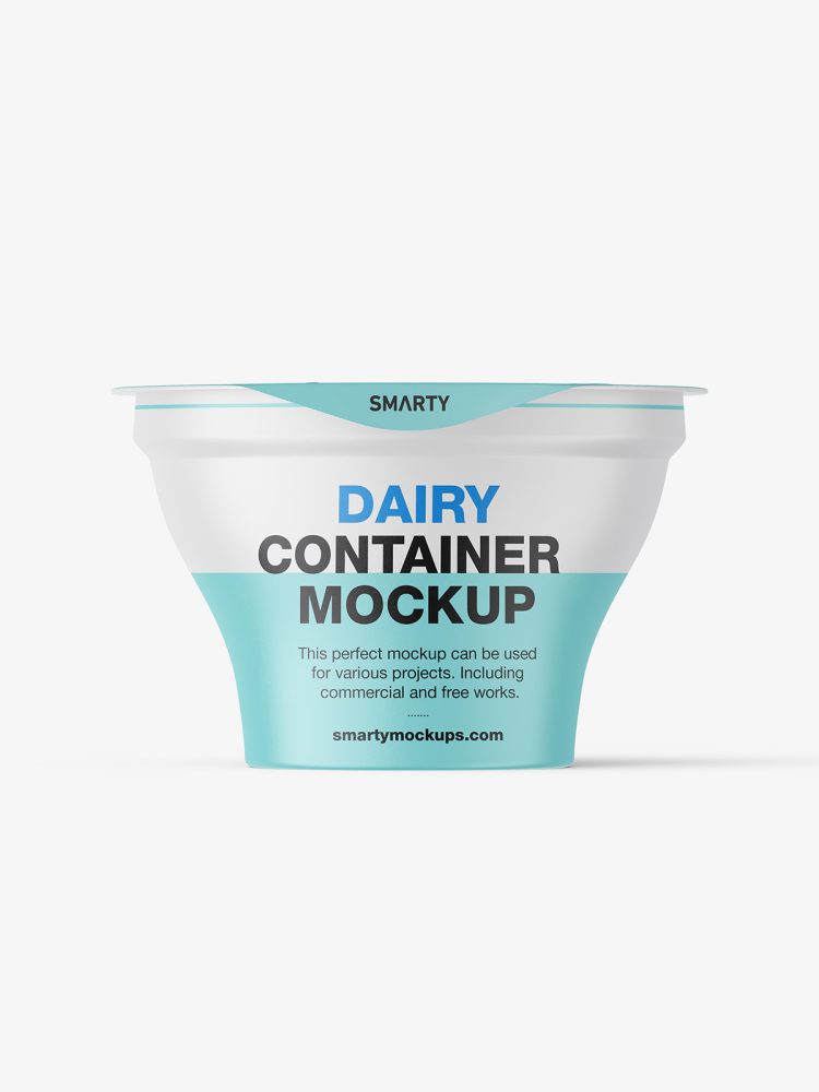 Matt yogurt container mockup