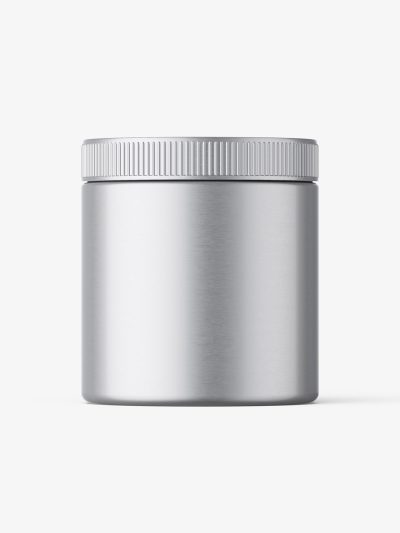 Jar with tampered lid mockup / metallic
