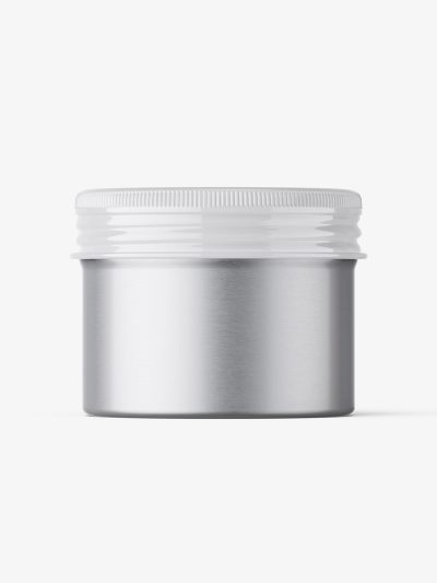Metallic jar with screwcap mockup