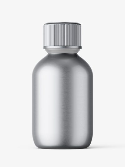 Sirup bottle mockup / metallic