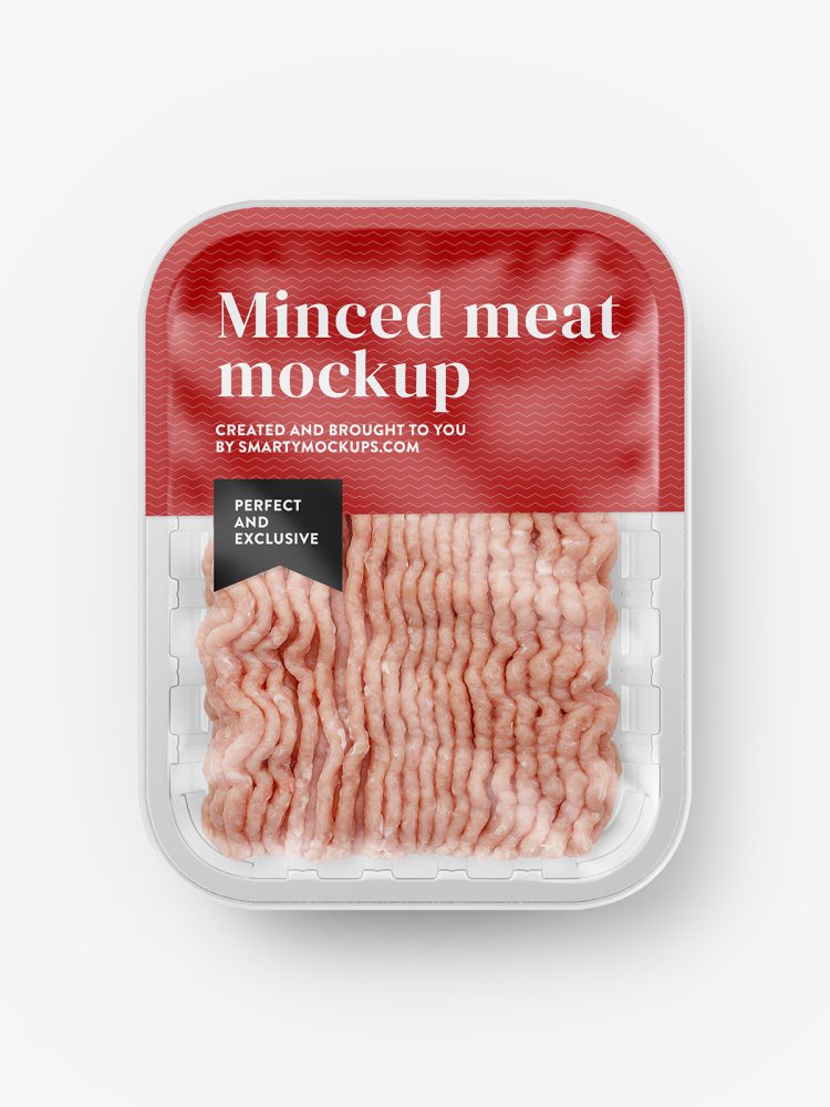 Minced meat tray mockup