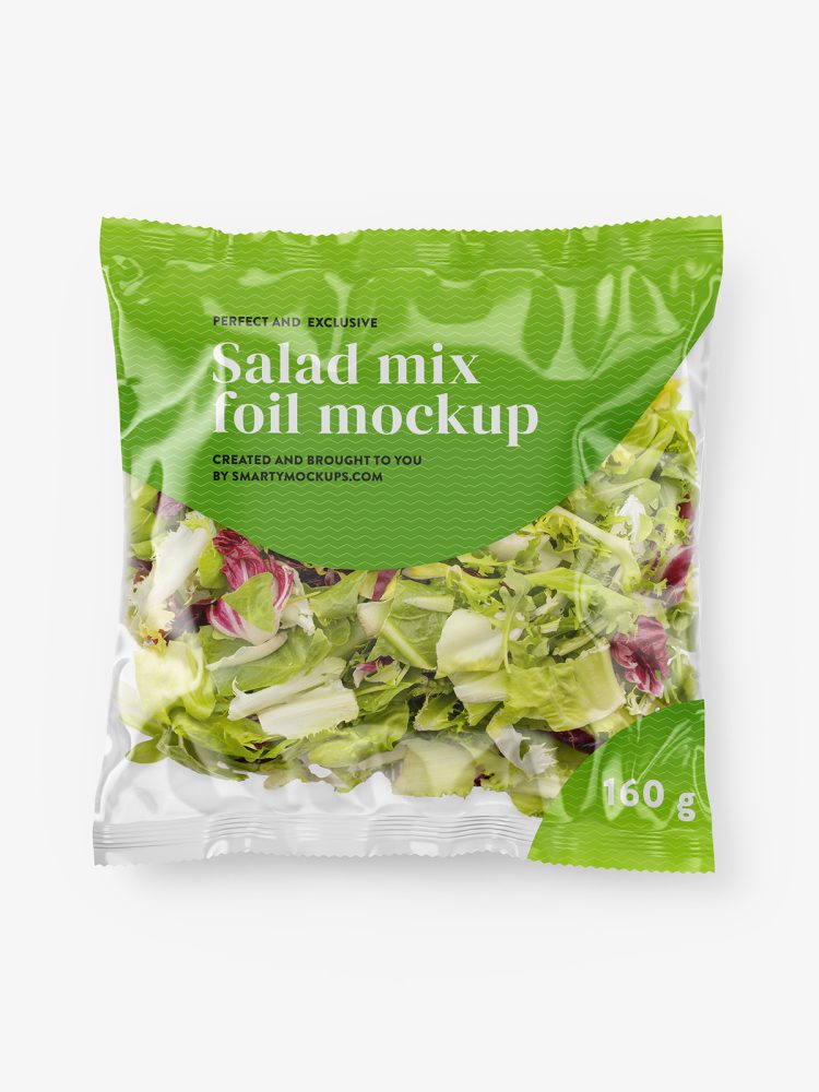Salad mix bag mockup
