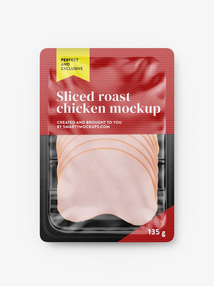Sliced roast chicken mockup