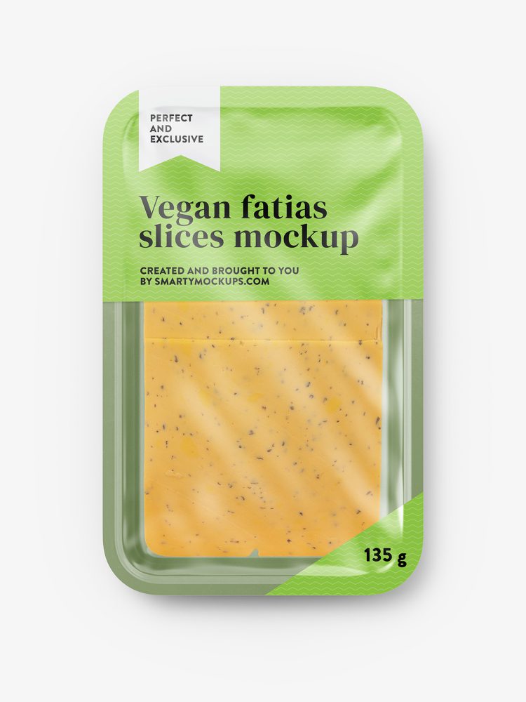 Vegan fatias slices mockup
