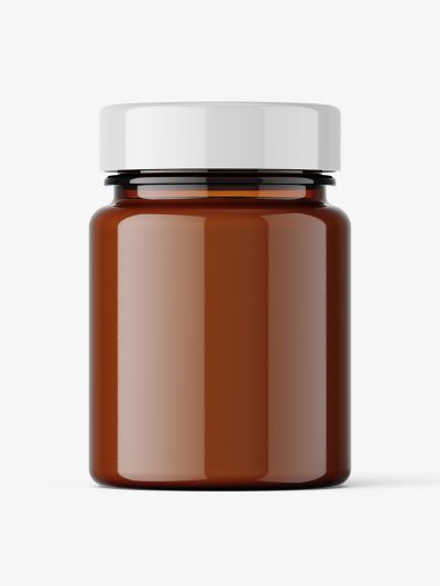 Small amber cream jar mockup