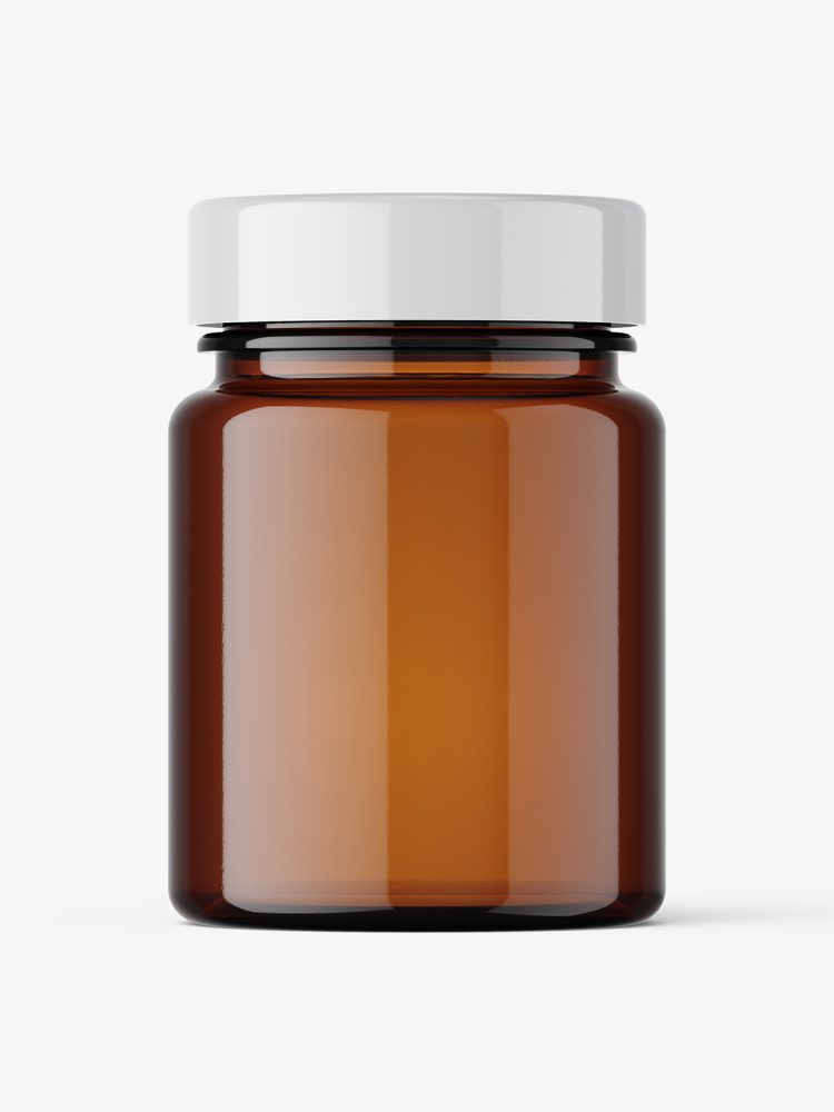 Small amber jar mockup