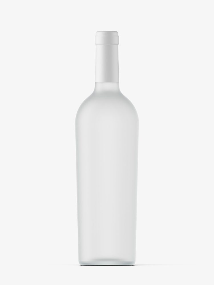 Wine frosted bottle mockup