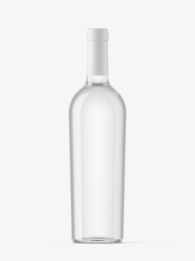 Wine clear bottle mockup