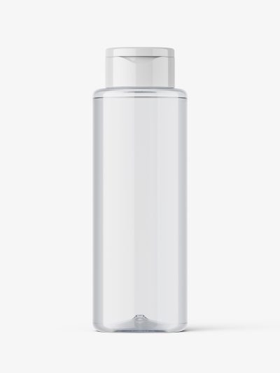 Flip top cosmetic bottle mockup / clear