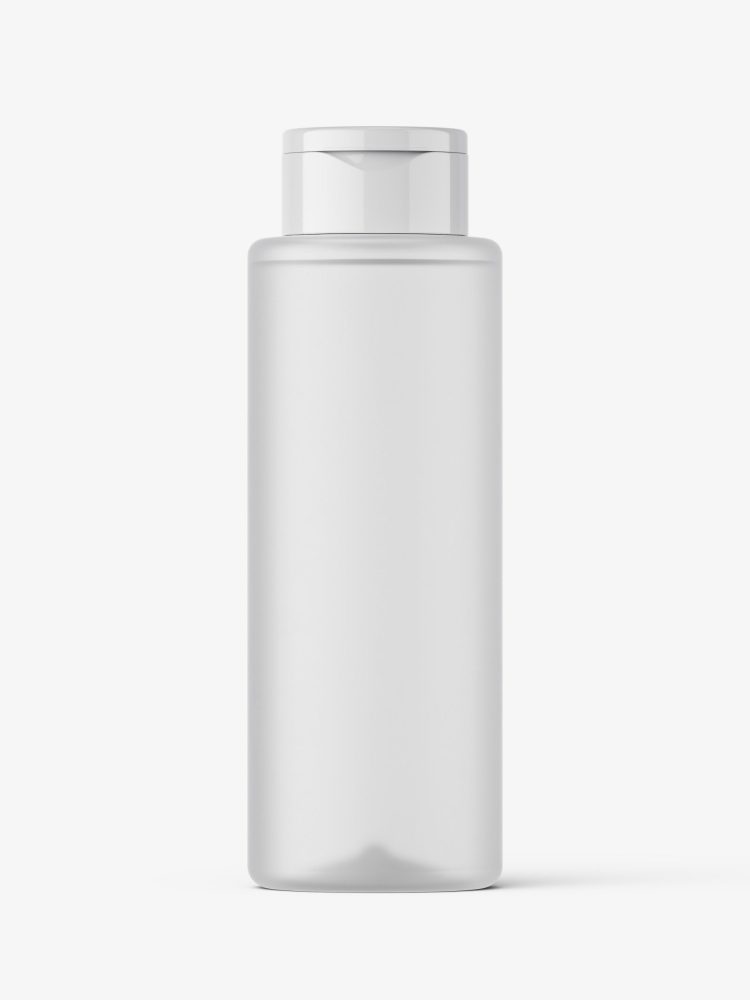 Flip top cosmetic bottle mockup / frosted