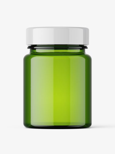 Small green jar mockup