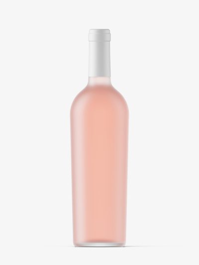 Pink wine frosted bottle mockup