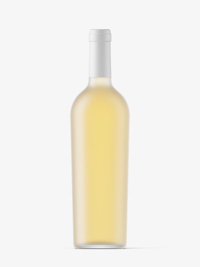 White wine frosted bottle mockup