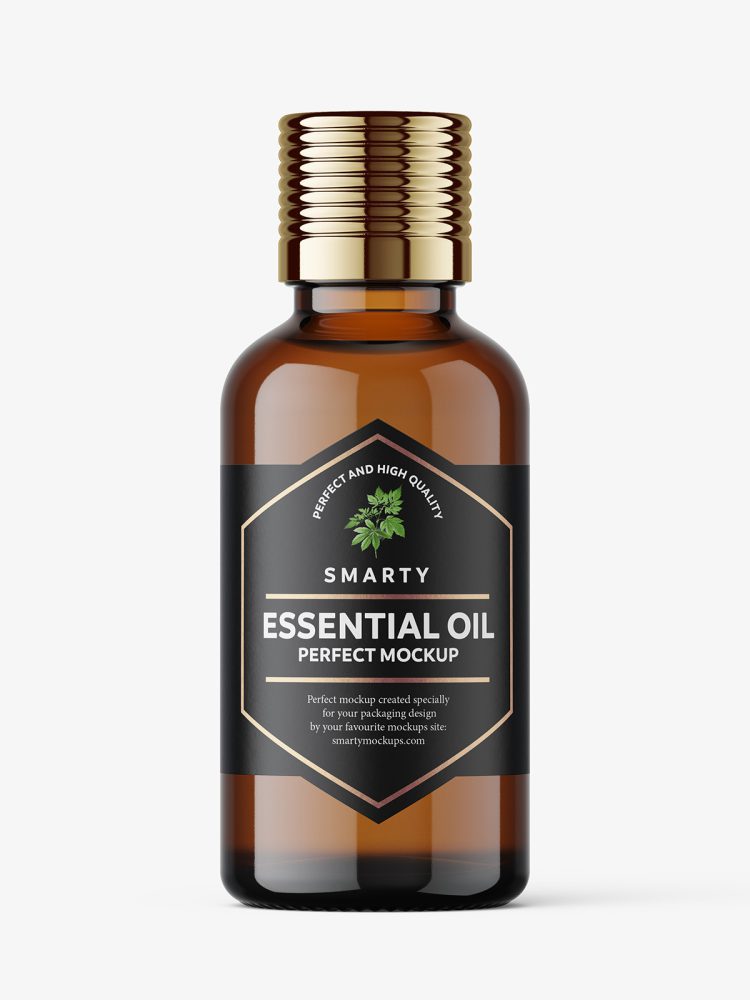 Essential oil bottle mockup / amber