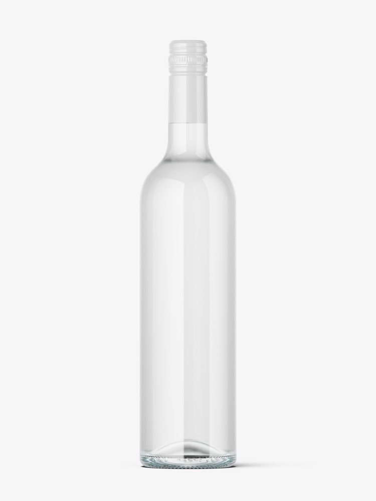 Wine clear bottle mockup