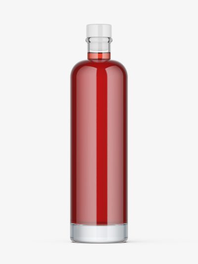 Coloured vodka bottle mockup
