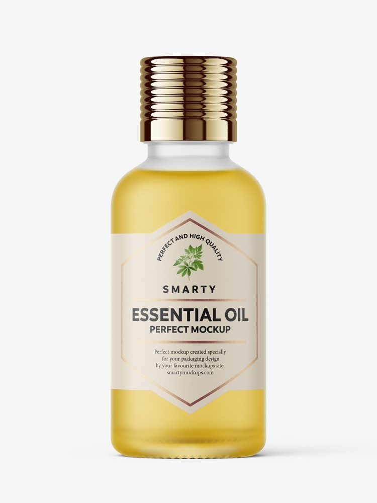 Essential oil bottle mockup / frosted
