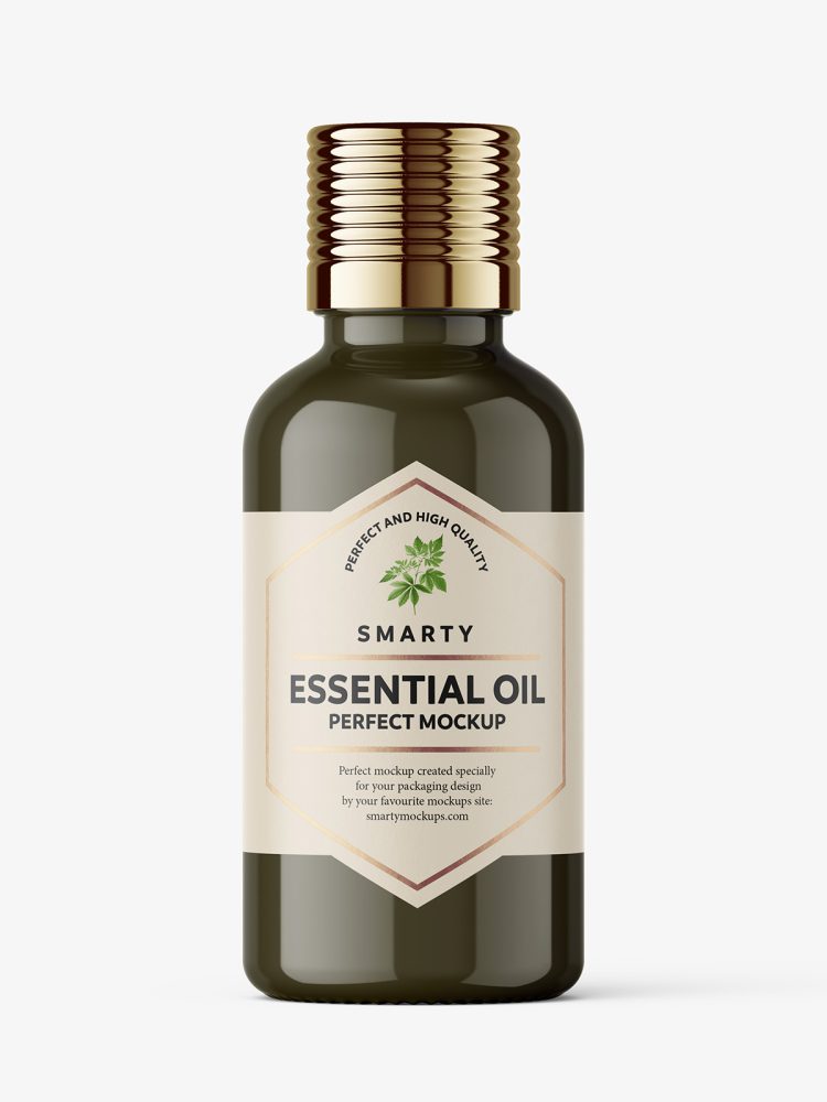 Essential oil bottle mockup / glossy