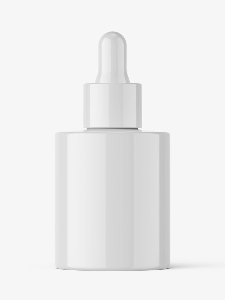 Thick bottle with dropper mockup / glossy
