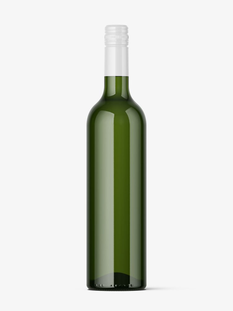 Wine green bottle mockup