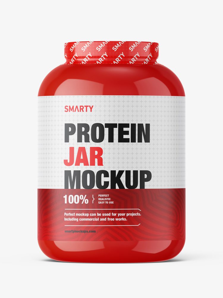 Large protein jar mockup / glossy