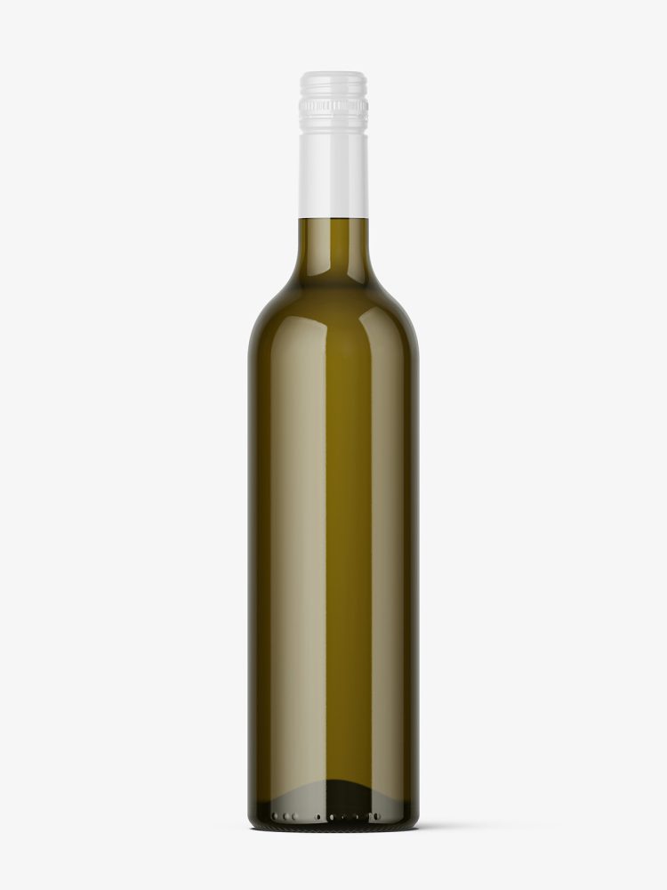 Wine yellow bottle mockup