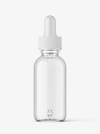 Clear bottle with dropper mockup