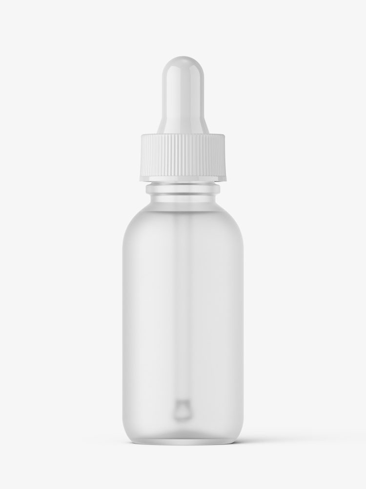 Frosted bottle with dropper mockup
