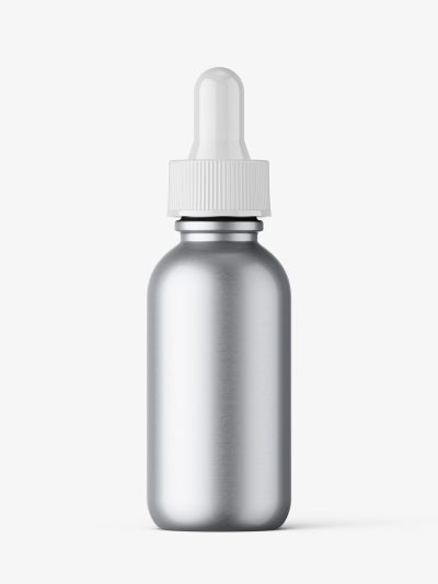 Metallic bottle with dropper mockup