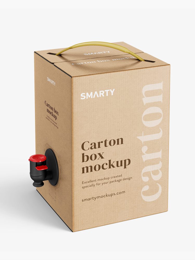 Wine / Juice carton box mockup / 16x26x16 cm
