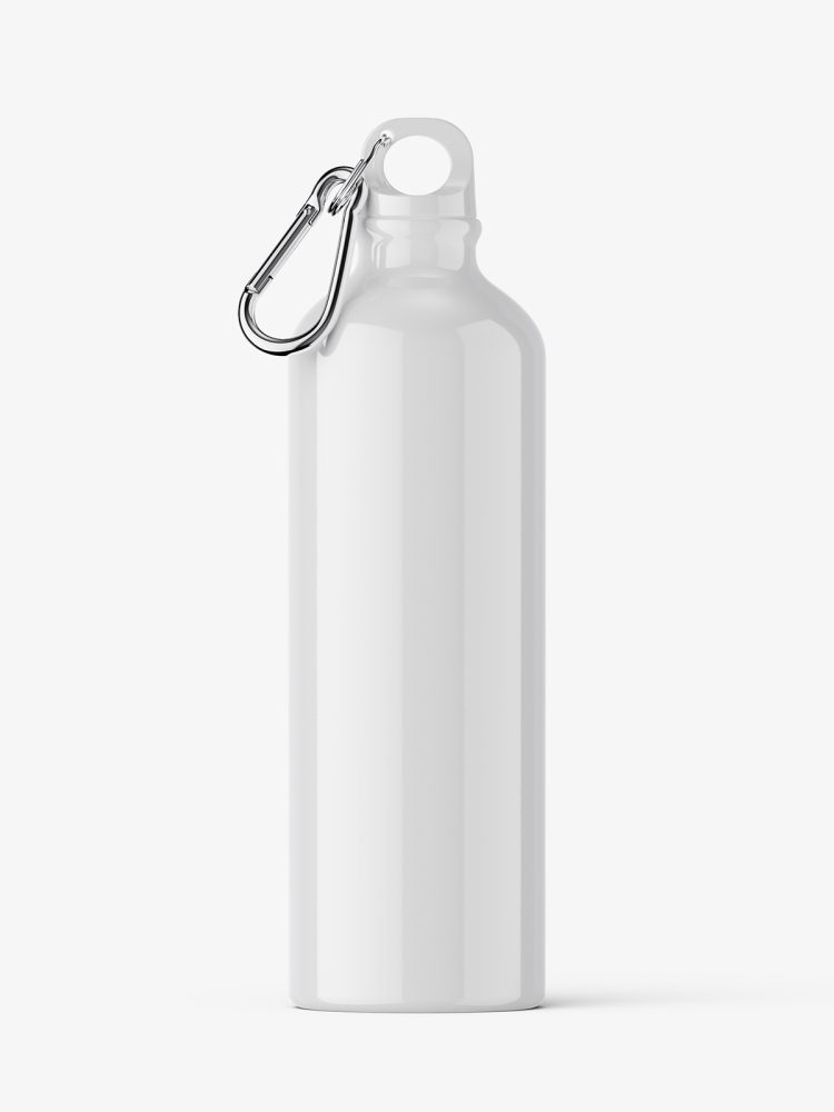 Aluminum water bottle mockup / glossy