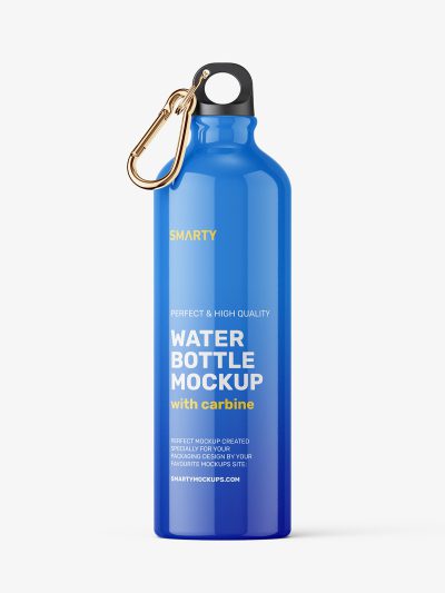 Aluminum water bottle mockup / glossy - Smarty Mockups