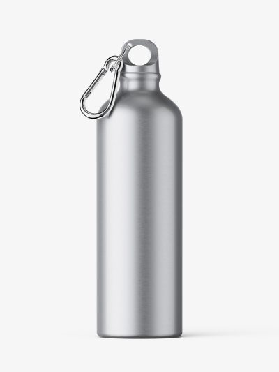 Aluminum water bottle mockup / metallic