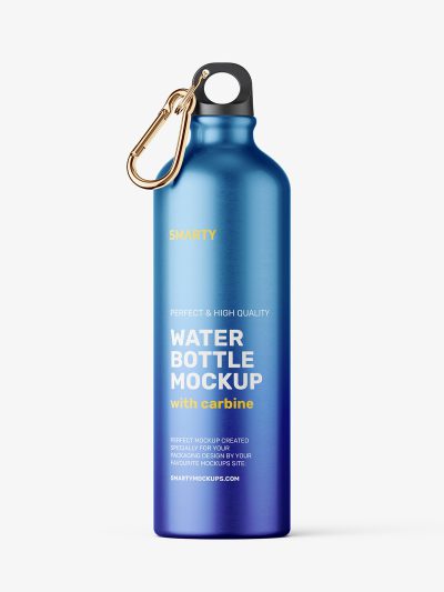 Aluminum Water Bottle Mockup   Metallic - Smarty Mockups