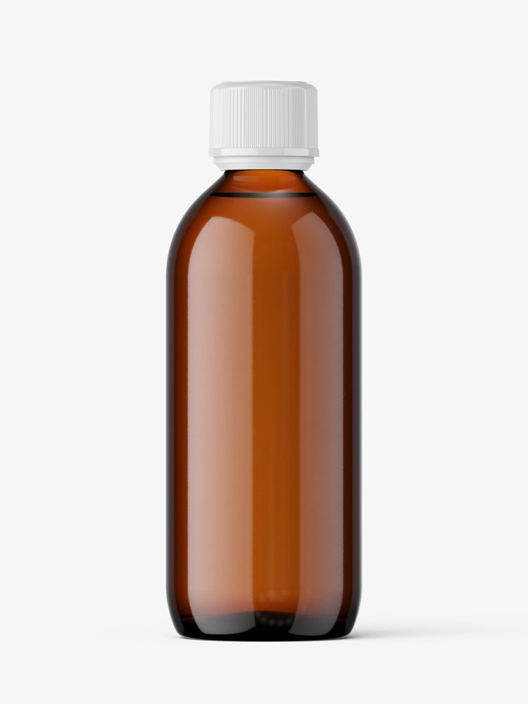 Syrup bottle mockup / amber