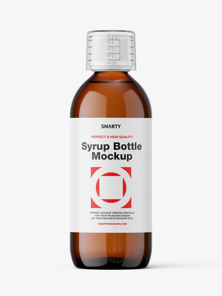 Syrup bottle mockup / amber