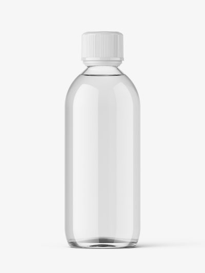 Syrup bottle mockup / clear