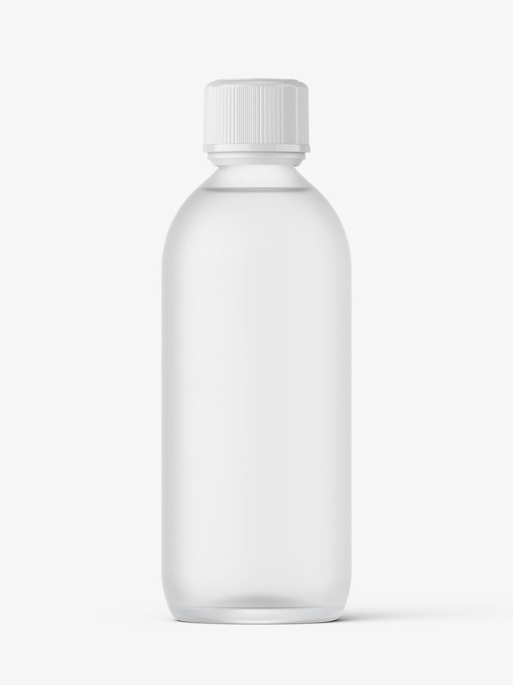 Syrup bottle mockup / frosted