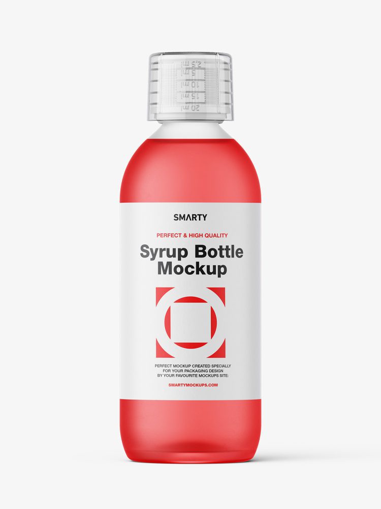 Syrup bottle mockup / frosted