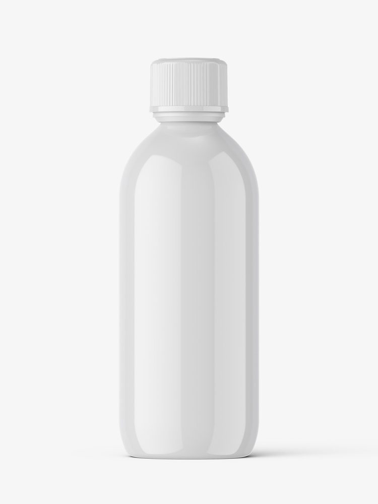 Syrup bottle mockup / glossy