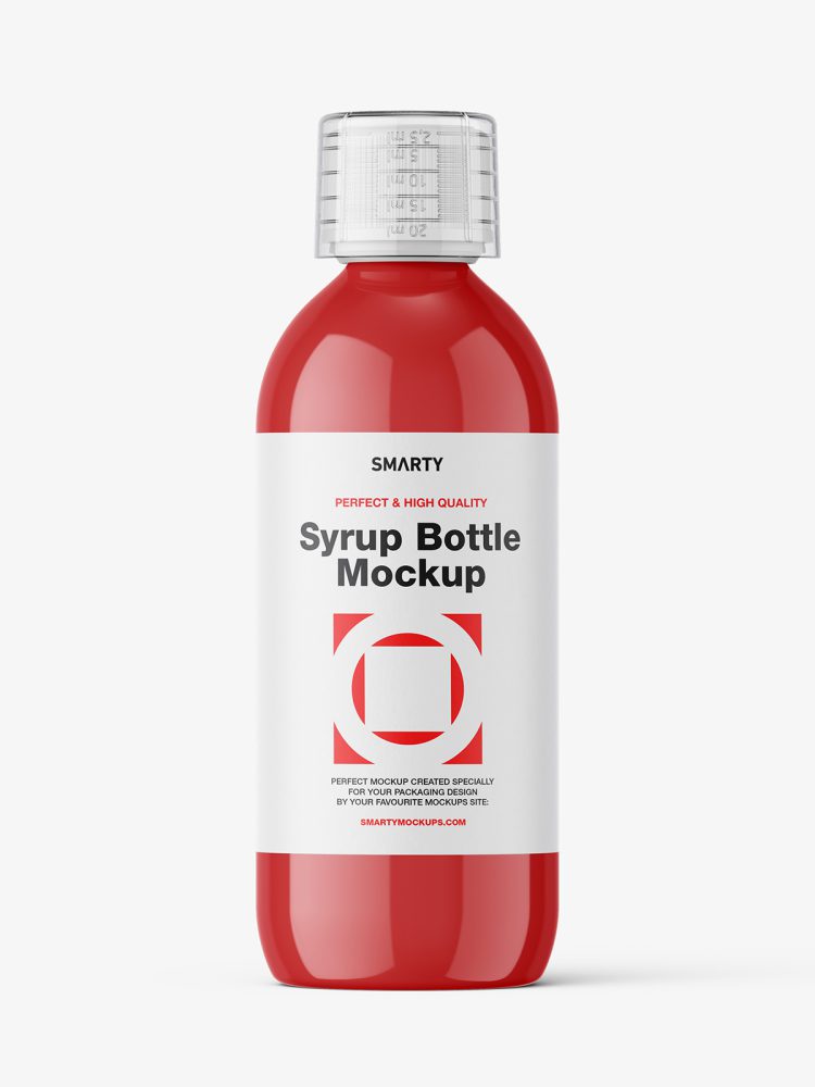 Syrup bottle mockup / glossy