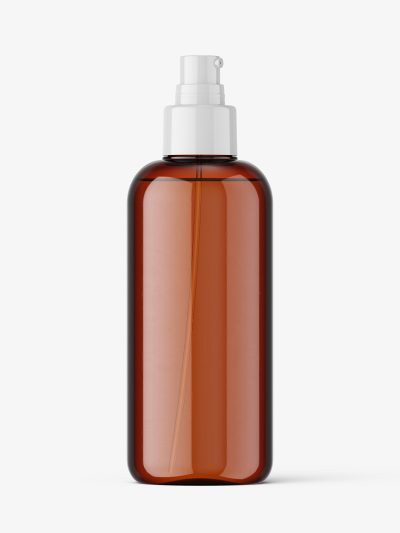 Amber bottle with dispenser mockup