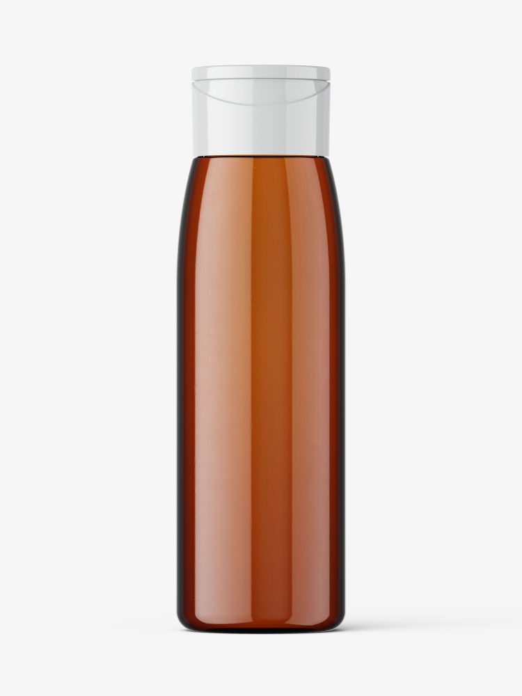 Amber wide bottle with flip top mockup