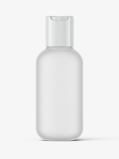 Frosted bottle with disc top lid mockup