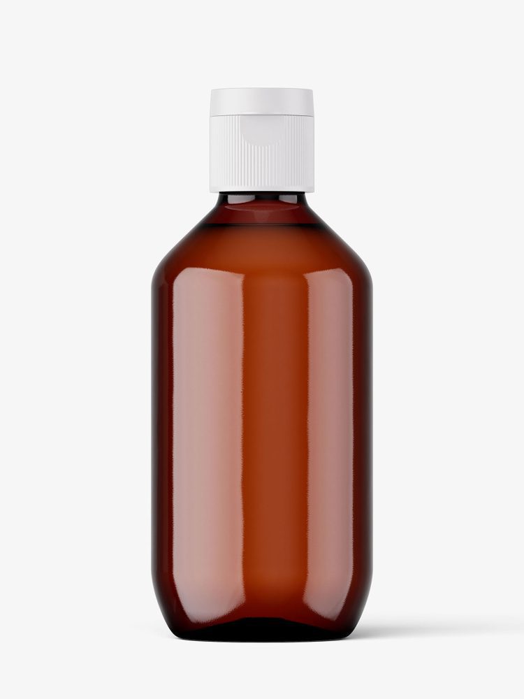 Bottle with flip top lid mockup