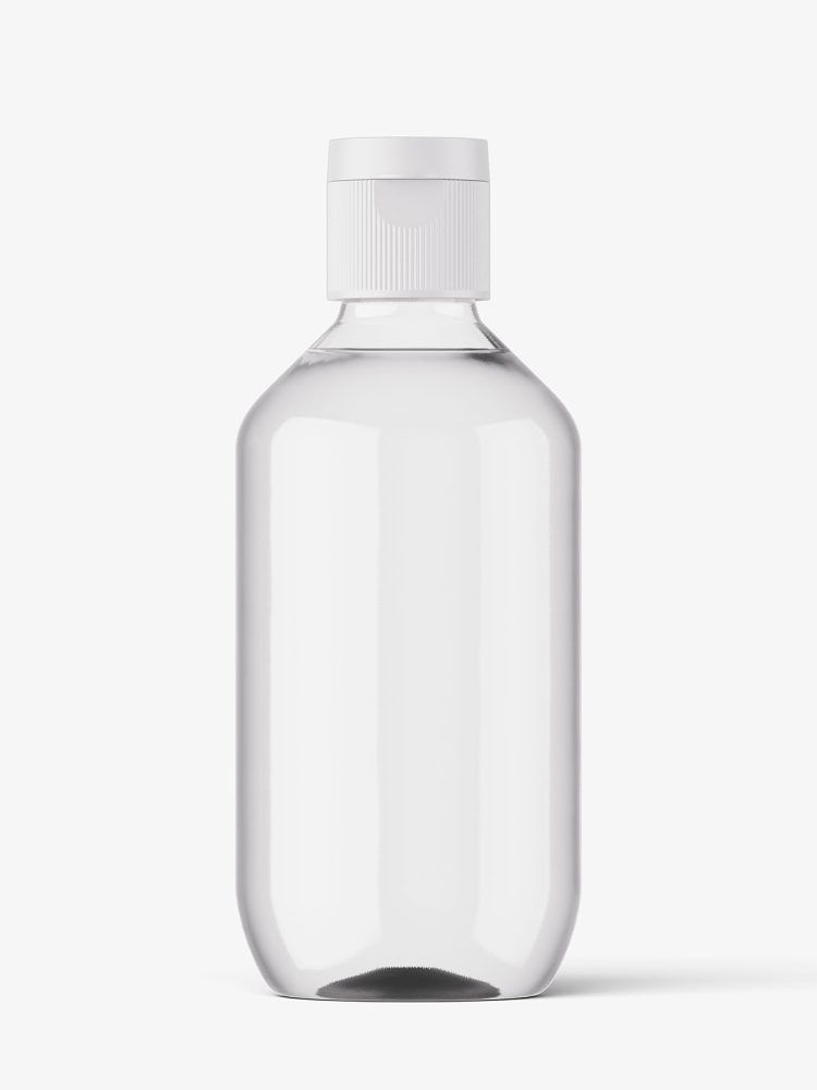 Bottle with flip top lid mockup