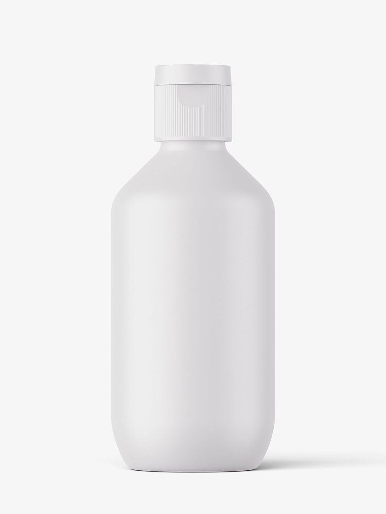 Bottle with flip top lid mockup