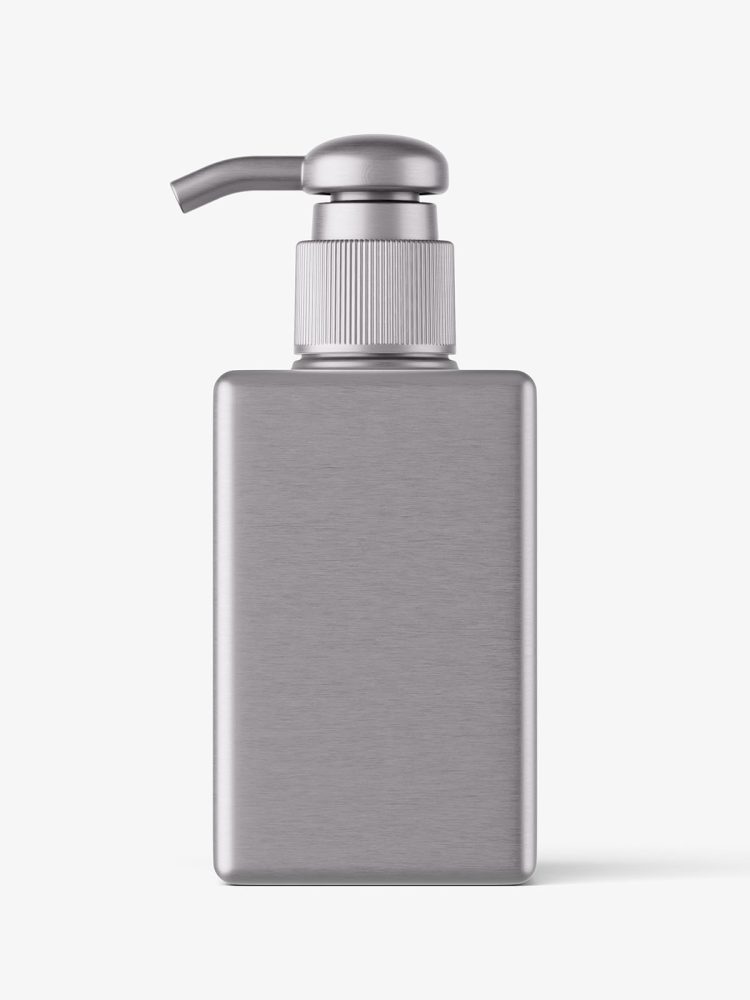 Square bottle with pump mockup